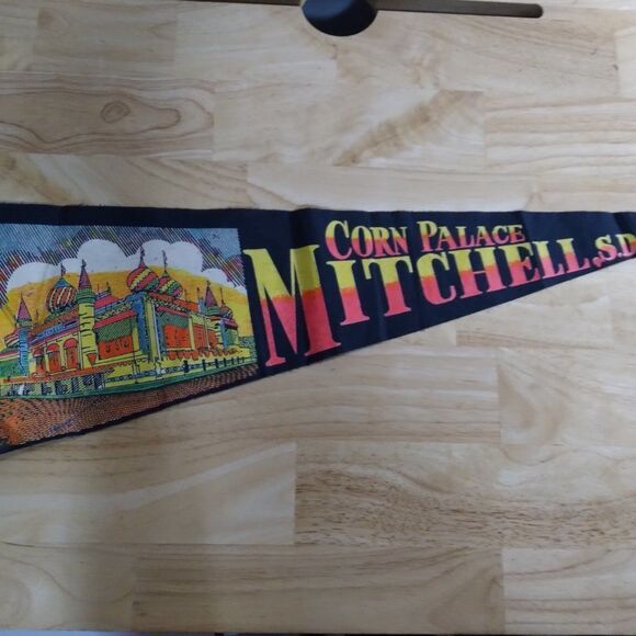 Vintage 60s Corn Palace Mitchell SD Pennant Flag - Picture 4 of 7